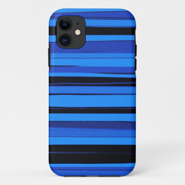 Grafik-Kunst in Blau und Schwarz Case-Mate iPhone Hülle (Rückseite)