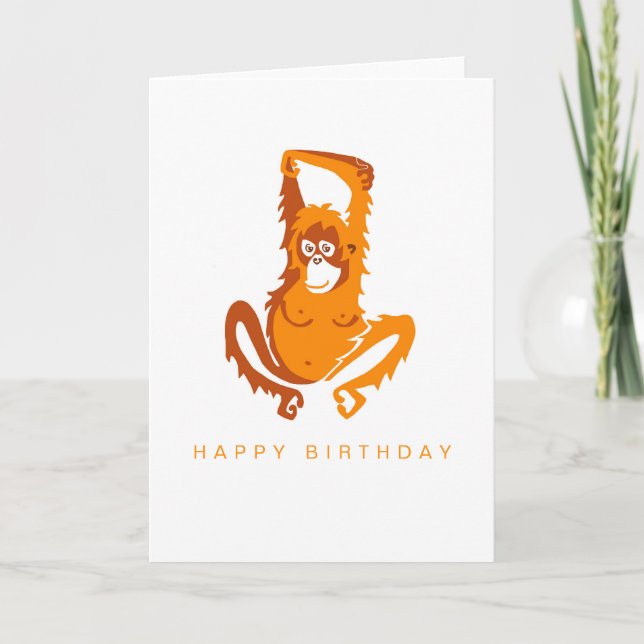 Grafik - ORANGUTAN - Wildtiere - Natur Karte (Vorderseite)
