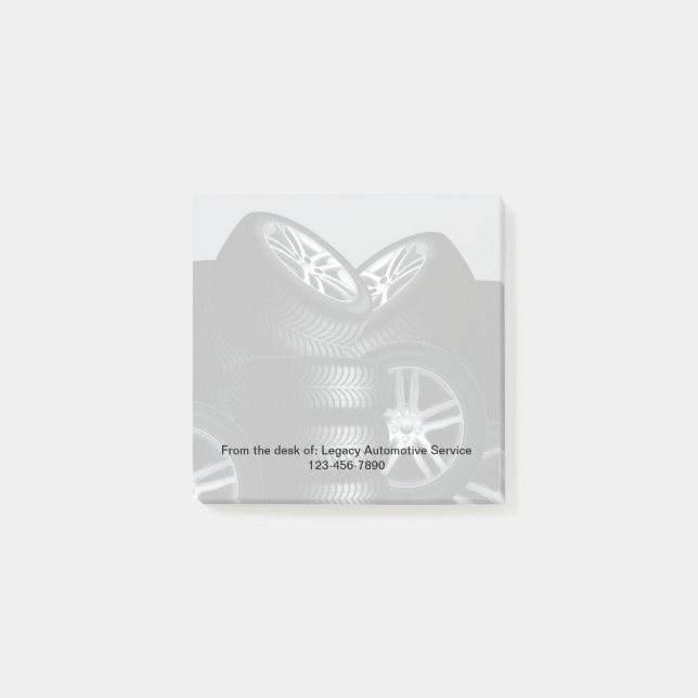 Grafik-Sticky-Notepad für das Thema Automotive Post-it Klebezettel (Vorderseite)