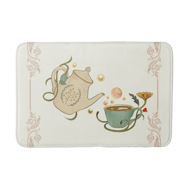 Grafik, Tea Time Badematte (Vorderseite)