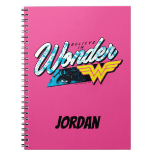 Grafik von Retro 80er "Glaube an Wunder" Notizblock