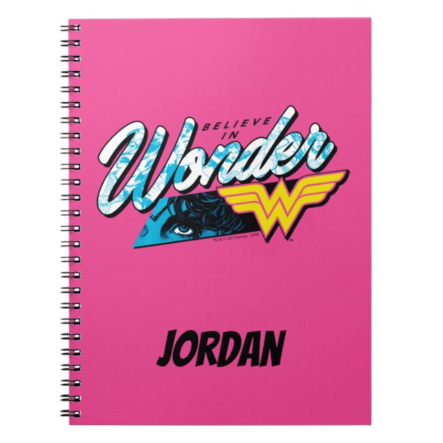 Grafik von Retro 80er "Glaube an Wunder" Notizblock (Vorderseite)