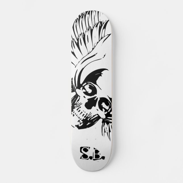 Grafik-Winged Skull Skateboard. Skateboard (Vorderseite)