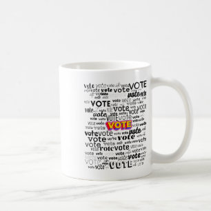 Grafik zur Förderung der Stimmabgabe von Männern F Kaffeetasse