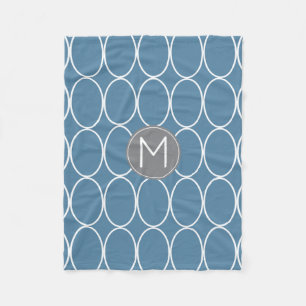 Grafikdesign-blaues und graues Monogramm Fleecedecke