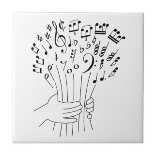 Grafikdesign: Blumen der musikalischen Anmerkungen Fliese