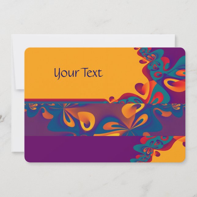 Grafikdesign Muster - violett orange + Text (Vorderseite)