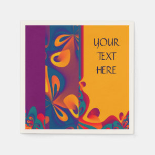 Grafikdesign Muster - violett orange + Text Serviette