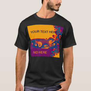 Grafikdesign Muster - violett orange + Text T-Shirt