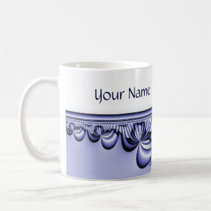 Grafikdesign-Muster - weiß blau + Ihr Text Kaffeetasse