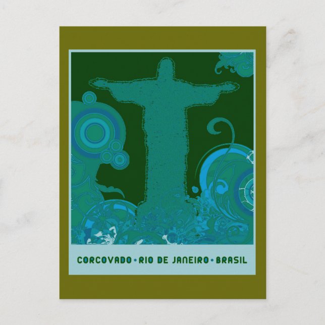 Grafikdesign von Corcovado Postkarte (Vorderseite)