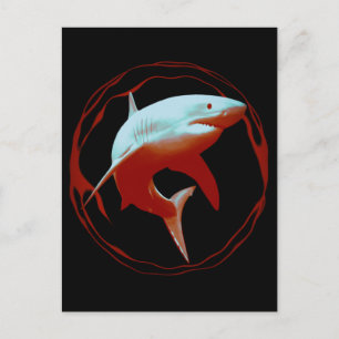 Grafikdesign von Great White Shark Postkarte