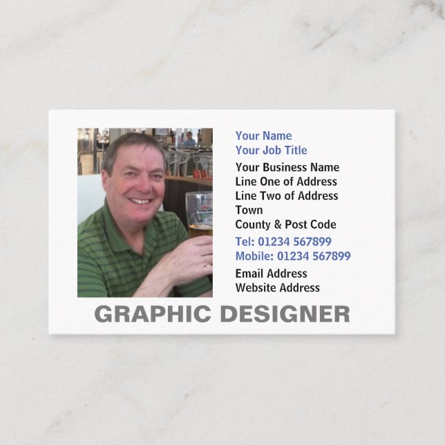 Grafikdesigner-Foto-Visitenkarte Visitenkarte (Vorderseite)