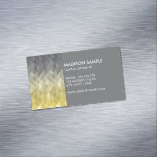 Grafikdesigner mit gelber grauer Geometrie Magnetische Visitenkarte