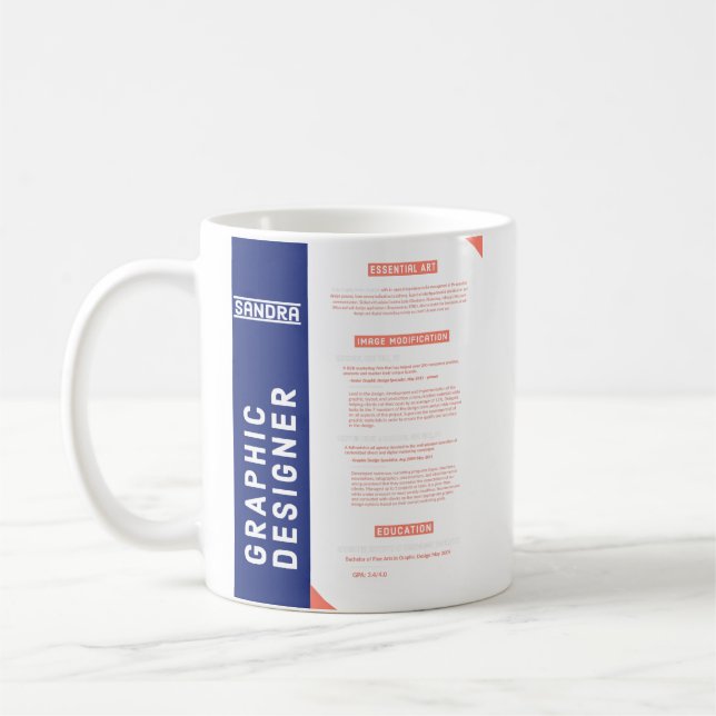 Grafikdesigner Niche-Tasse: Sandra  Kaffeetasse (Links)