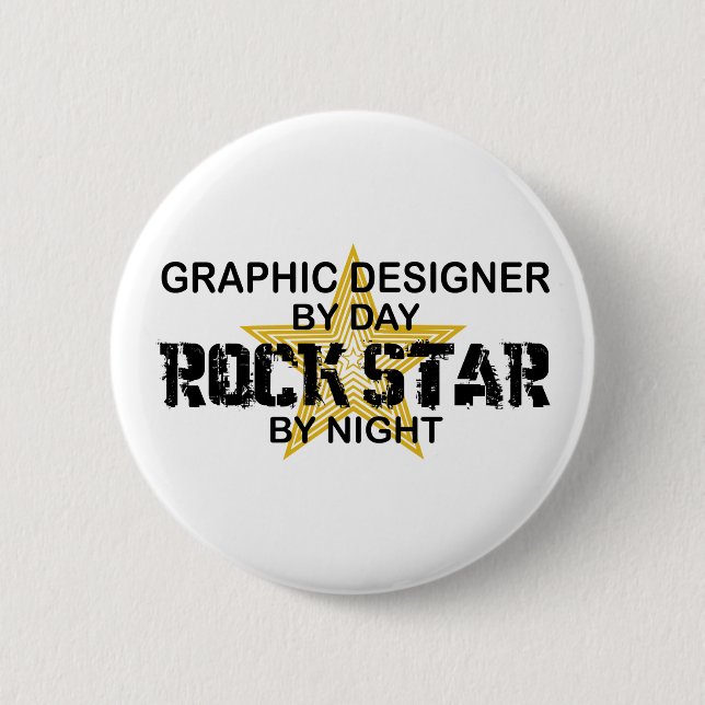 Grafikdesigner-Rockstar Button (Vorderseite)