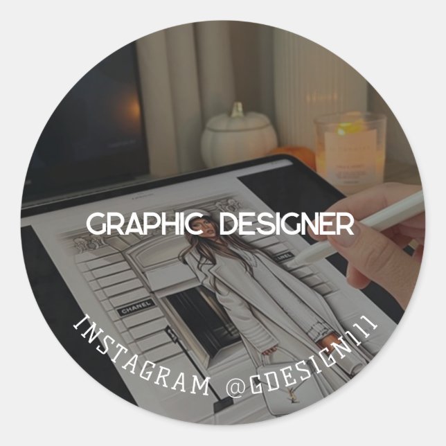 Grafikdesigner Runder Aufkleber (Vorderseite)