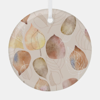 Grafikfarbenleaf-Autumn Design Ornament Aus Glas