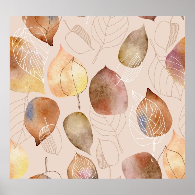 Grafikfarbenleaf-Autumn Design Poster (Vorne)