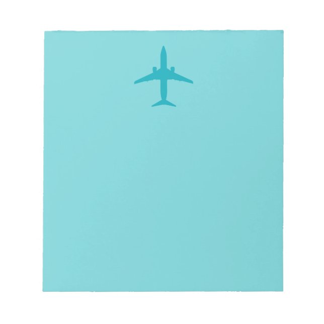 Grafikflugzeug in Aqua Blue Notizblock (Vorderseite)