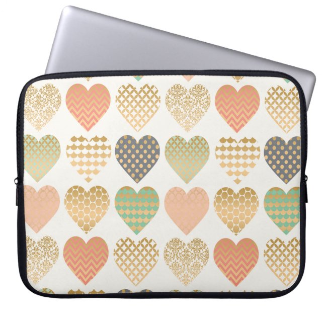 Grafikherzen moderner Trend Laptopschutzhülle (Vorderseite)