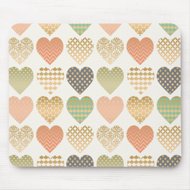 Grafikherzen moderner Trend Mousepad (Vorne)