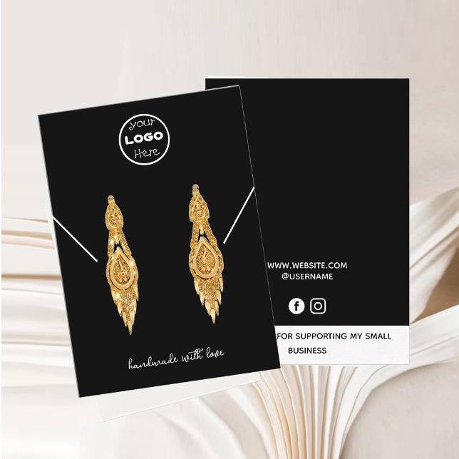 Grafikkarte für berufliche Schmuckohrringe Telefonnummerkarte (Present your jewelry with elegance and sophistication using our Professional Earrings Display Card.)