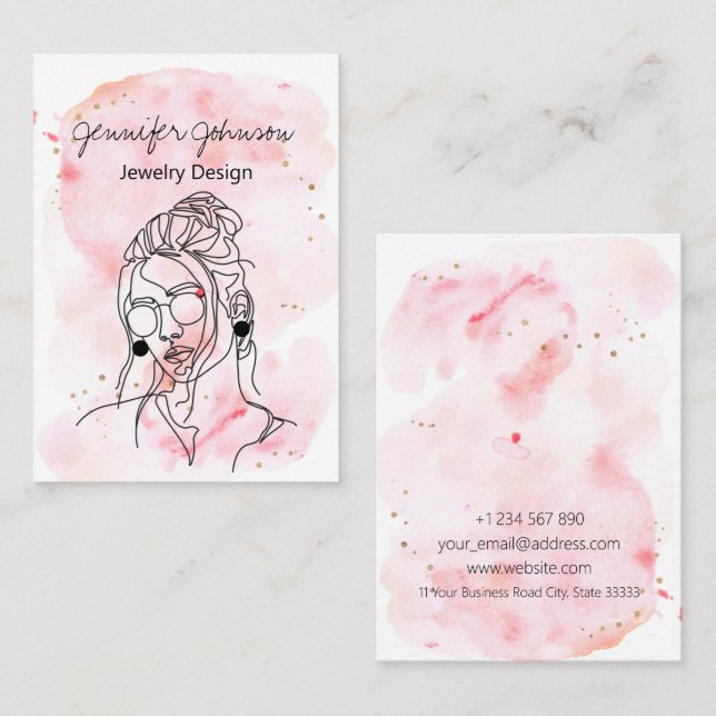 Grafikkarte für das Aquarellbild Visitenkarte (Vorne/Hinten)