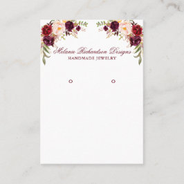 Grafikkarte für das Bugundy-Floral-Ohrring Visitenkarte