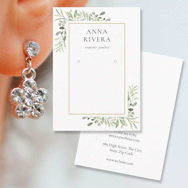 Grafikkarte für die Wasserfarbengrün-Ohrring Visitenkarte (Von Creator hochgeladen)