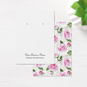 Grafikkarte mit rosa Rosen, geometrischer Rahmen