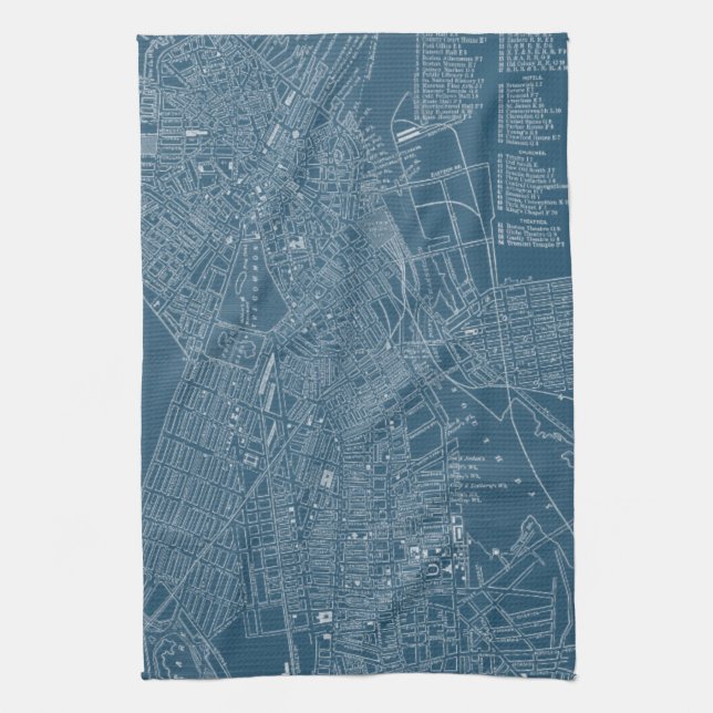 Grafikkarte von Boston Küchentuch (Vertikal)
