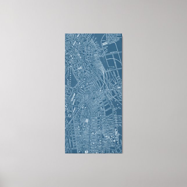 Grafikkarte von Boston Leinwanddruck (Vorderseite)