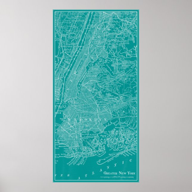 Grafikkarte von New York Poster (Vorne)
