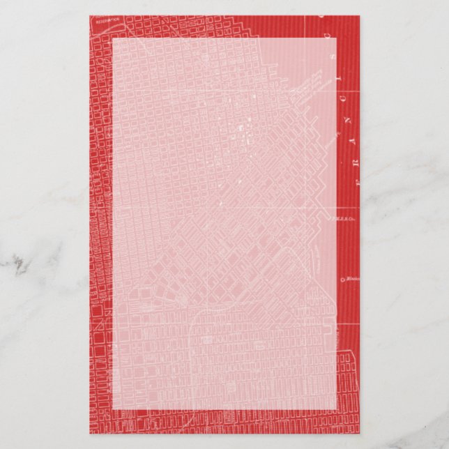 Grafikkarte von San Francisco Briefpapier (Vorderseite)