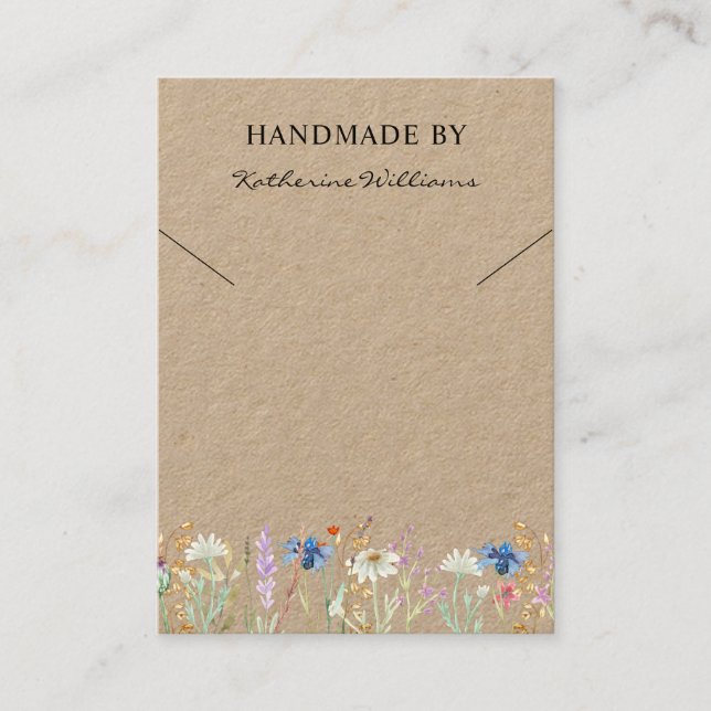 Grafikkarte | Wildblume Floral Visitenkarte (Vorderseite)