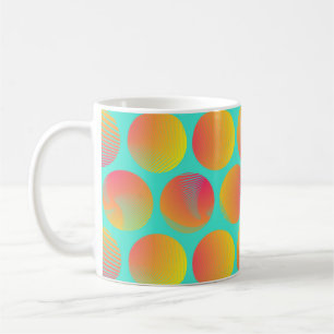 Grafikkreise nahtlose Muster in orange-blau Kaffeetasse