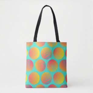 Grafikkreise nahtlose Muster in orange-blau Tasche