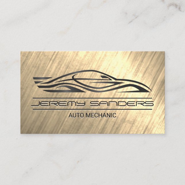 Grafiklogo für Kraftfahrzeuge | Gold Textur Visitenkarte (Vorderseite)