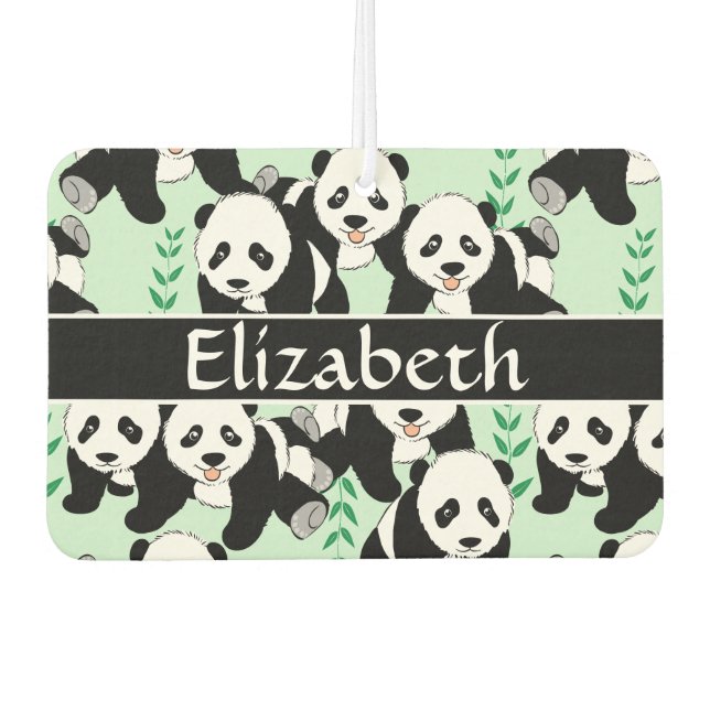 Grafikmuster von Panda Bears zur Personalisierung Autolufterfrischer (Vorderseite)