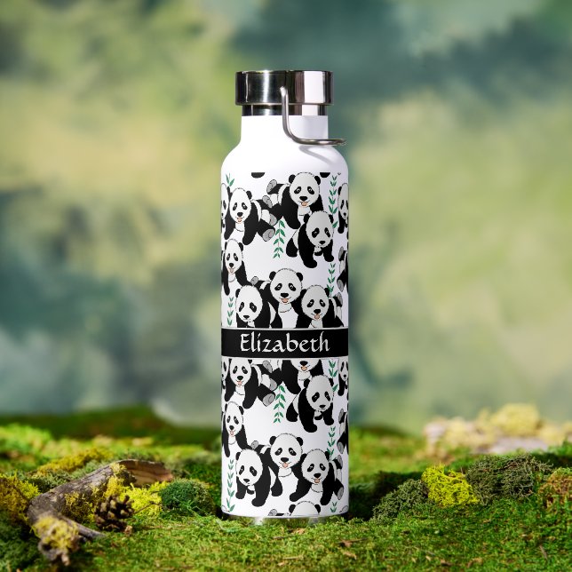 Grafikmuster von Panda Bears zur Personalisierung Trinkflasche (Außenbereich)