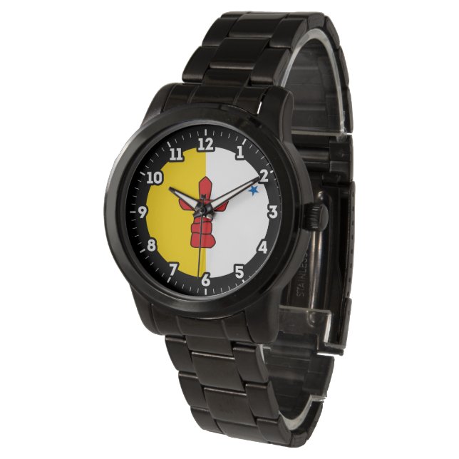 Grafikwahl für das Nunavut-Flag Armbanduhr (Schrägansicht)