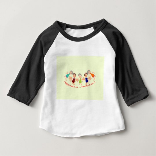 Grafikzeichen mit Text Happiness_is_Friends Baby T-shirt