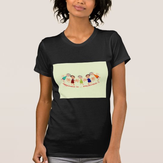 Grafikzeichen mit Text Happiness_is_Friends T-Shirt