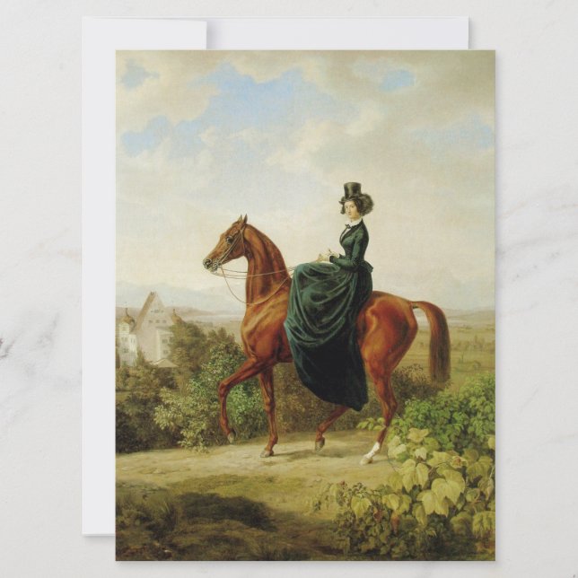 Gräfin auf dem Pferd (Elegantes Brown Horse) Karte (Vorderseite)