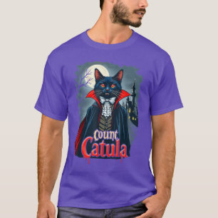 Gräfin Catula Dracula Gruselig Horror Vampir Katze T-Shirt