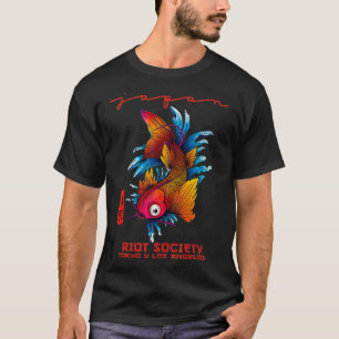 Grafisch-bestickt von Riot-Society-Japan-Koi-Lotus T-Shirt