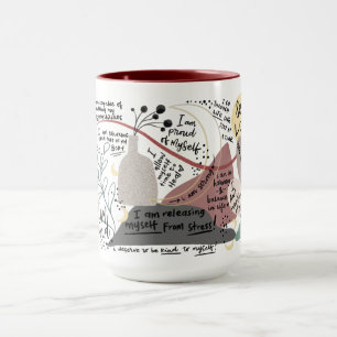 Grafische Affirmations für die positive Liebe Tasse