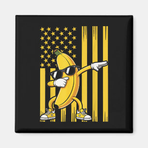 Grafische Banane Amerikanische USA-Flagge Dabbing  Magnet