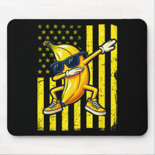 Grafische Banane Retro Amerikanische Flagge Dabbin Mousepad